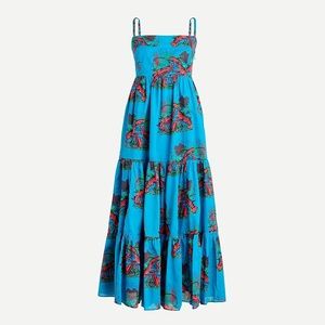 J.CREW Tiered Maxi Dress in Lobster Print